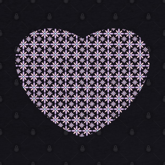 purple Floral Heart Pattern by Ezzkouch